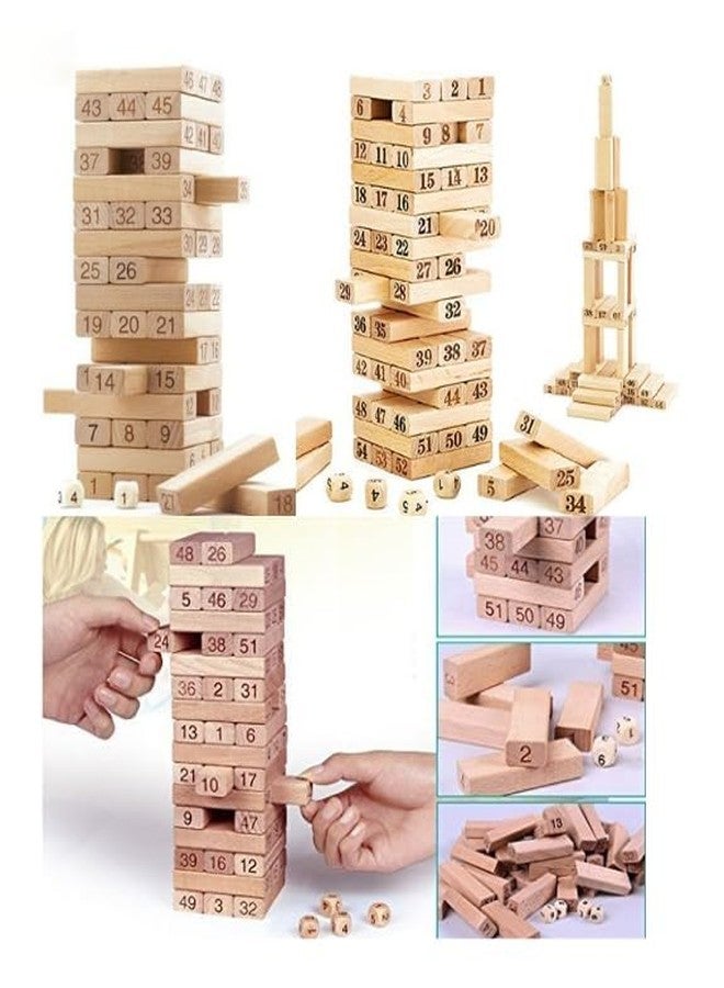 BELARO Wooden Building Blocks Puzzle Set, Educational Construction Toy, 54 Pieces, Traditional Stacking Game (Wooden Building Blocks Puzzle - 54 PCS) - Image 3